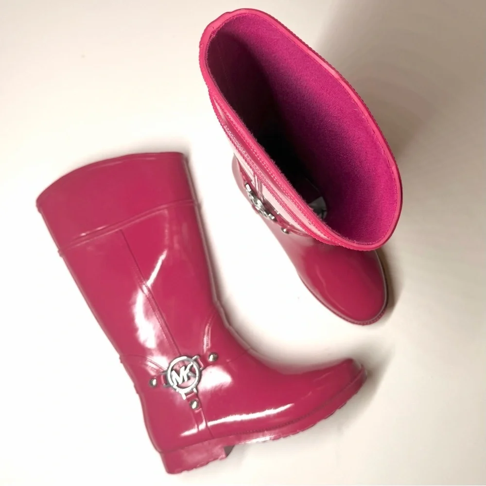 Michael Kors Girls Brea Fulton Fuchsia Rain Boots Size - 3